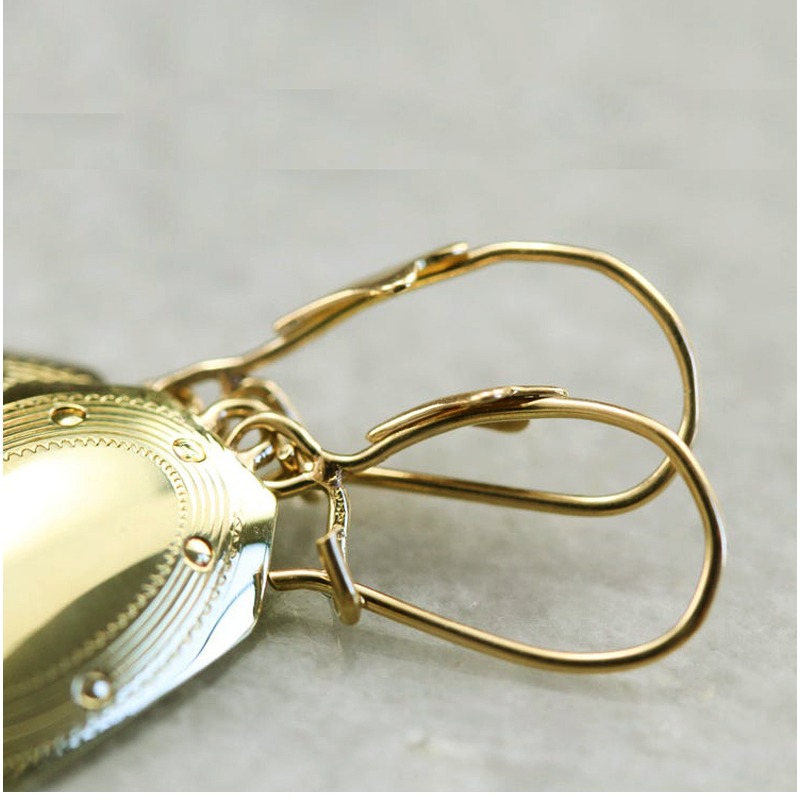 18 Kt Hallmark Real Solid Yellow Gold Spike Statement Dangle Drop Earrings - Image 4