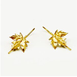 18 Kt Real Solid Yellow Gold Retrofitted Cufflink Engraved Dangle Drop Earrings