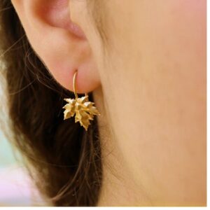 18 Kt Real Solid Yellow Gold Retrofitted Cufflink Engraved Dangle Drop Earrings