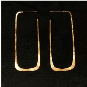 18 Kt Hallmark Real Solid Yellow Gold Eco Conscious Large Dangle Drop Earrings
