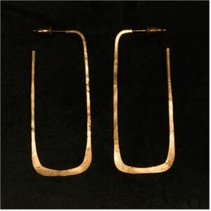 18 Kt Hallmark Real Solid Yellow Gold Eco Conscious Large Dangle Drop Earrings