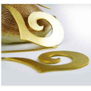 18 Kt Hallmark Real Solid Yellow Gold Spiral Wave Long Dangle Drop Earrings