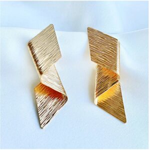 Fine Jewelry 18 Kt Real Solid Yellow Gold Wedding Women'S Dangle Drop Earrings