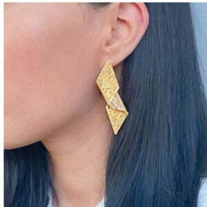Fine Jewelry 18 Kt Real Solid Yellow Gold Wedding Women'S Dangle Drop Earrings