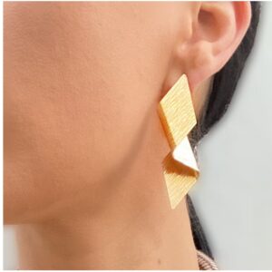 Fine Jewelry 18 Kt Real Solid Yellow Gold Wedding Women'S Dangle Drop Earrings