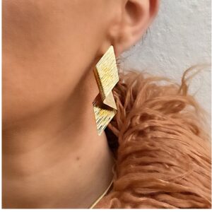 Fine Jewelry 18 Kt Real Solid Yellow Gold Wedding Women'S Dangle Drop Earrings