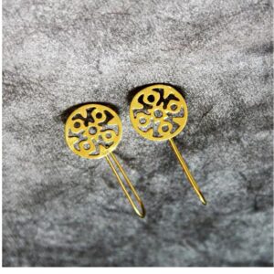 18 Kt Real Solid Yellow Gold Wedding Statement Vintage Dangle Drop Hook Earrings