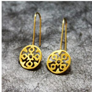 18 Kt Real Solid Yellow Gold Wedding Statement Vintage Dangle Drop Hook Earrings
