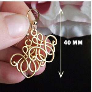 18 kt hallmark solid yellow gold chandelier dangle drop earrings