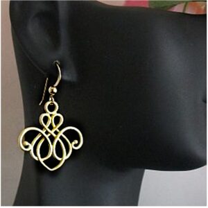 18 kt hallmark solid yellow gold chandelier dangle drop earrings