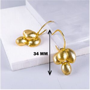 22 k hallmark yellow gold cluster versatile hoop dangle drop earrings