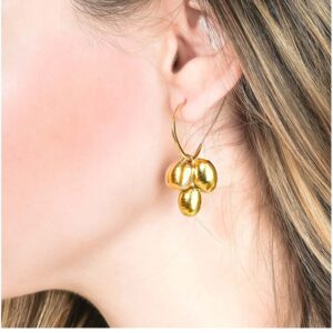 22 k hallmark yellow gold cluster versatile hoop dangle drop earrings