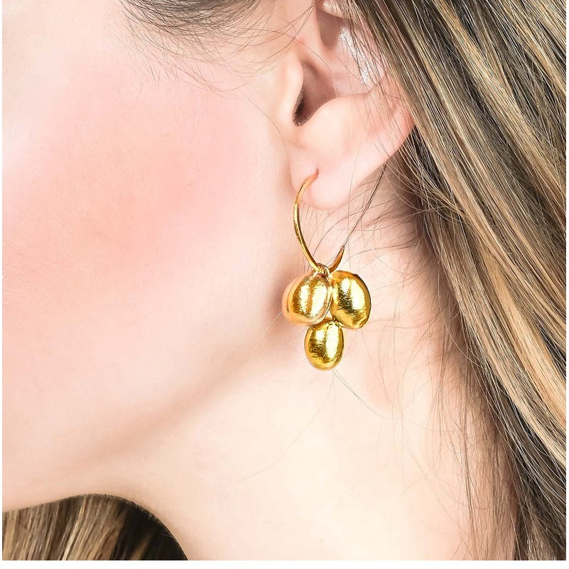 22 k hallmark yellow gold cluster versatile hoop dangle drop earrings