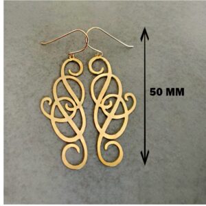 18 kt hallmark real solid yellow gold trendy dangle drop earrings