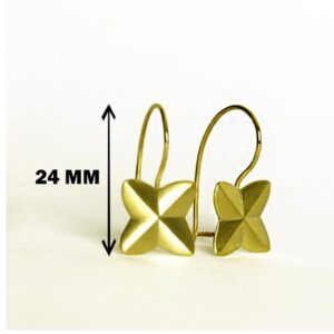 18 kt hallmark real solid yellow gold modern dangle drop earrings