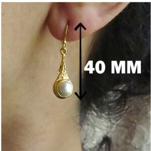 18 kt yellow gold victorian boho dangle drop women's earrings 8 grams