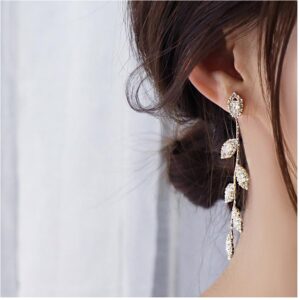 18 kt yellow gold cubic zirconia dangle drop women's earrings 10 gram