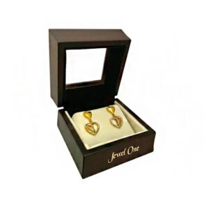 22kt solid yellow gold party wedding wear drop earrings screw heart