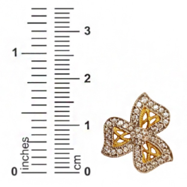 18kt yellow gold cubic zirconia wedding wear women's stud earrings - Image 4