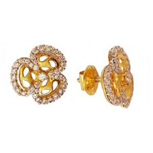 22kt gold cubic zirconia stone party wedding wear stud earrings