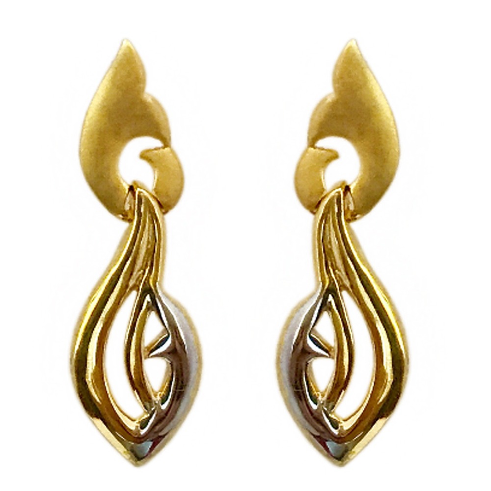 18 kt yellow gold wedding dangle drop earrings gift for women
