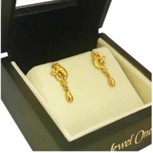22 kt solid yellow gold party wedding wear stud earrings screw back