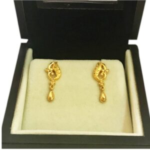 22 kt solid yellow gold party wedding wear stud earrings screw back