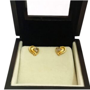 22kt yellow gold party wear charm stud earrings screw back heart