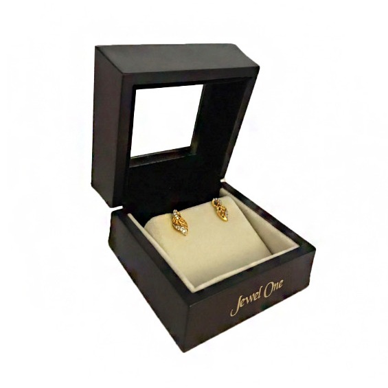 22kt yellow gold party wear wedding wear stud earrings screw back cz