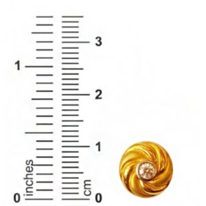 18 kt yellow gold wedding wear round stud earrings for women
