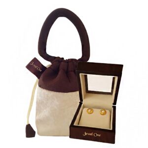 18 kt yellow gold wedding wear round stud earrings for women