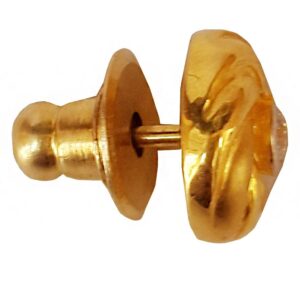 18 kt yellow gold wedding wear round stud earrings for women
