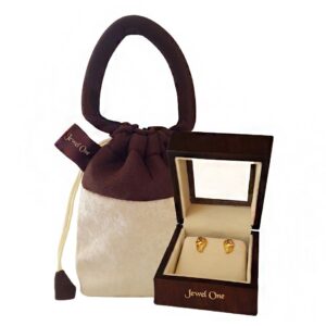 18kt yellow gold wedding wear stud women's earrings screw back