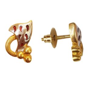 18 kt solid yellow gold wear wedding wear stud women earrings