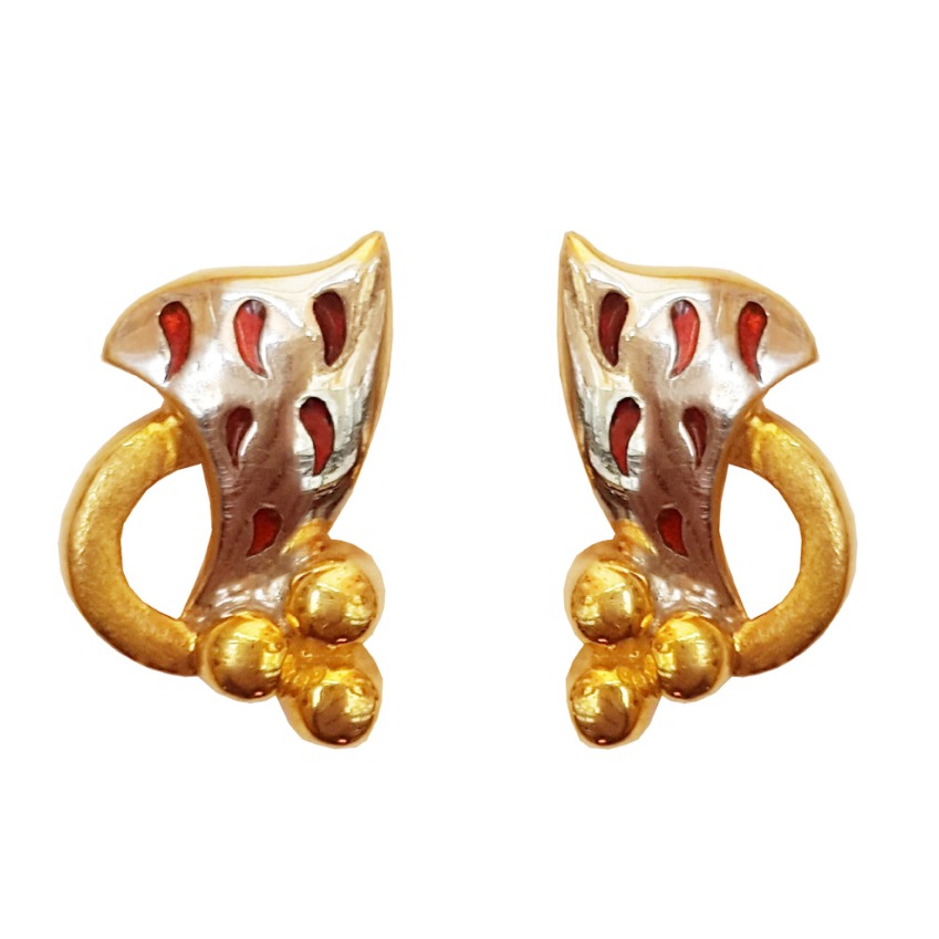 18 kt solid yellow gold wear wedding wear stud women earrings
