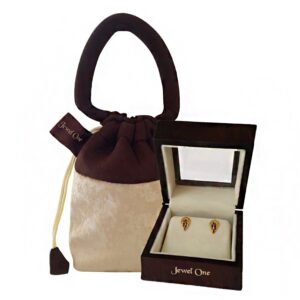 18 kt solid yellow gold party wear charming stud women's earrings