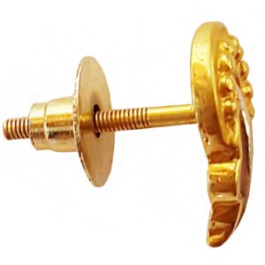 18 kt solid yellow gold party wear charming stud women's earrings