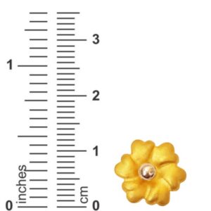 18kt solid yellow gold party wear round flower stud women's earrings