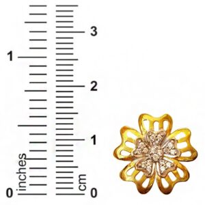 22kt yellow gold party wear stud women's earrings screw back