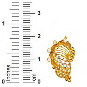 22kt yellow gold cZ two tone stud dangle drop women earrings