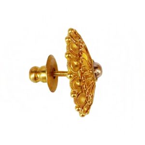 22kt real solid yellow gold stud women's earrings screw back
