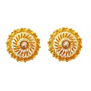 22kt real solid yellow gold stud women's earrings screw back