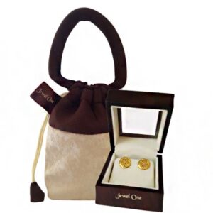 22kt solid yellow gold stud hexagon women's earrings screw back