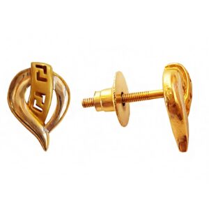 18kt solid yellow gold party wedding wear stud women's earring