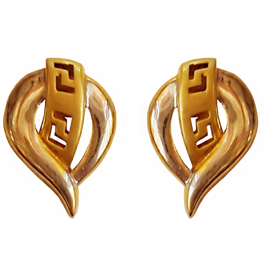 18kt solid yellow gold party wedding wear stud women's earring