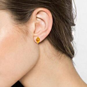22kt solid yellow gold classy stud women's earrings screw back