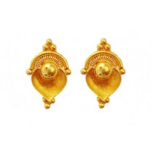 22kt solid yellow gold classy stud women's earrings screw back