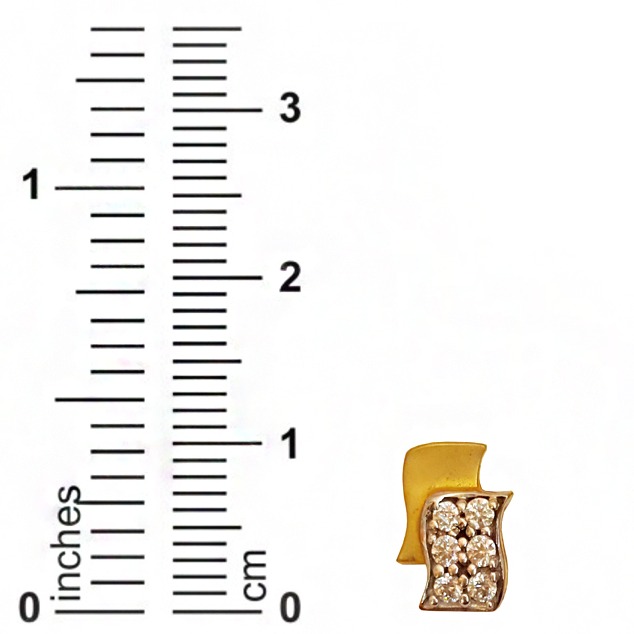 22kt yellow gold cz classy handmade stud women's earrings