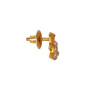 22kt yellow gold cz classy handmade stud women's earrings