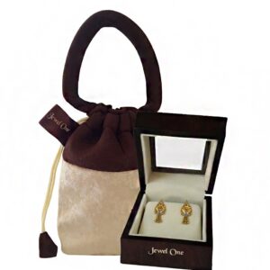 18 kt solid yellow gold wedding stud women's earrings